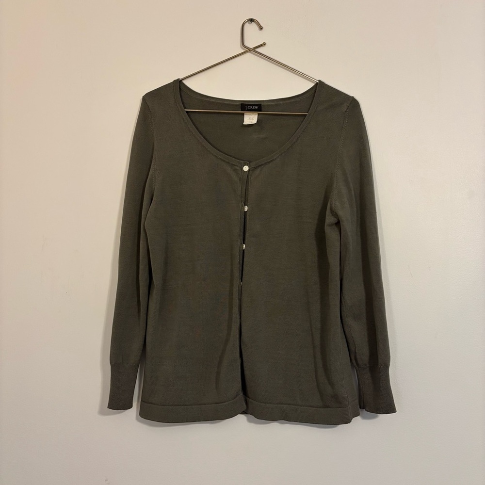 J. Crew Cardigan - Size Large - Olive Gray